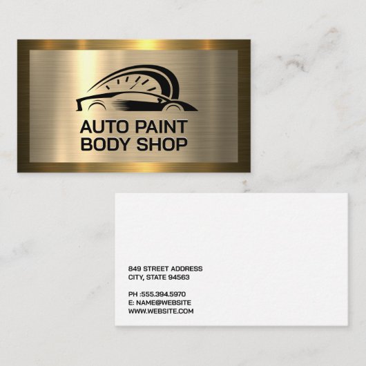 Goud Metallic | Auto Logo Visitekaartje (Voorkant / Achterkant)