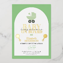 Goud Metallic Baby shower Folie Invitation