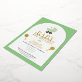 Goud Metallic Baby shower Folie Invitation Uitnodiging (Gedraaid)