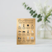 Goud Metallic Brows Nazorg Icon Visitekaartje (Staand voorkant)