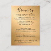 Goud Metallic Brows Nazorg Icon Visitekaartje (Achterkant)