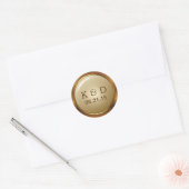  Goud Metallic Bruiloft Ronde Sticker (Envelop)