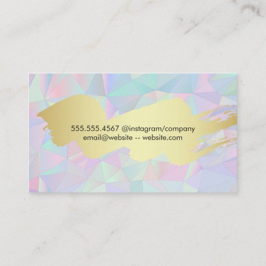 Goud Metallic Brushed | geometrisch holografisch Visitekaartje (Achterkant)