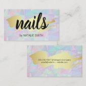 Goud Metallic Brushed | geometrisch holografisch Visitekaartje (Voorkant / Achterkant)