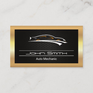 Goud Metallic Carbon Patroon   Auto Logo Visitekaartje