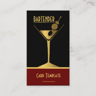 Goud Metallic Cocktail Logo Bartender Visitekaartje