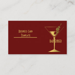 Goud Metallic Cocktail Logo Bartender Visitekaartje