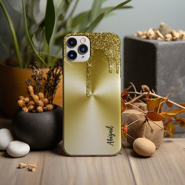Goud Metallic Dripping Glitter Stijlvol Case-Mate iPhone Case