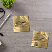 Goud metallic elegante qr code loyaliteit kortingskaartje