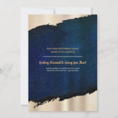 Goud Metallic geborsteld | Donkerblauwe textuur Kaart (Achterkant)