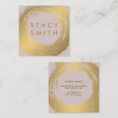 Goud Metallic geborsteld | Roos gouden poly achter Vierkante Visitekaartje (Voorkant / Achterkant)