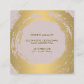 Goud Metallic geborsteld | Roos gouden poly achter Vierkante Visitekaartje (Achterkant)