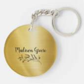 Goud Metallic Gepersonaliseerd Sleutelhanger (Achterkant)