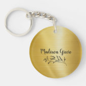 Goud Metallic Gepersonaliseerd Sleutelhanger (Voorkant)