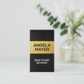 Goud Metallic | Gestroomlijnd leer Visitekaartje (Staand voorkant)