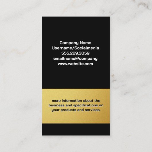 Goud Metallic | Gestroomlijnd leer Visitekaartje (Achterkant)