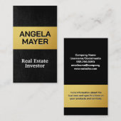 Goud Metallic | Gestroomlijnd leer Visitekaartje (Voorkant / Achterkant)