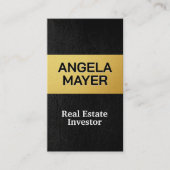 Goud Metallic | Gestroomlijnd leer Visitekaartje (Voorkant)