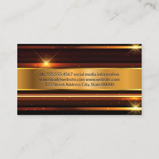 Goud Metallic High Shine Visitekaartje (Achterkant)