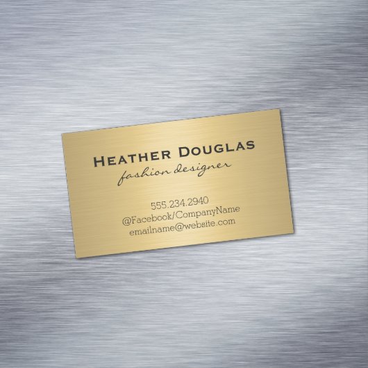 Goud Metallic Lux Magnetisch Visitekaartje (Voorbeeld)