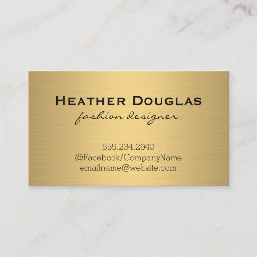 Goud Metallic Lux Visitekaartje (Voorkant)