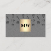 Goud Metallic | Monogram damast | Stylist Afsprakenkaartje (Voorkant)