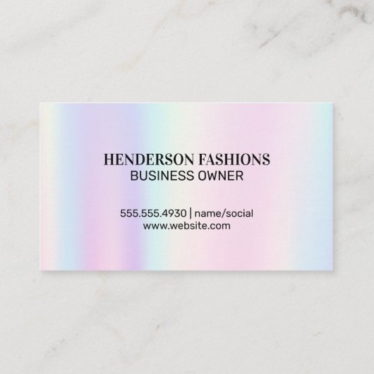 Goud Metallic Monogram | Glitter Drip | iriserend Visitekaartje (Achterkant)