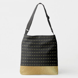 Goud Metallic Polka Dots Print Canvas tas