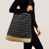 Goud Metallic Polka Dots Print Canvas tas (Dichtbij)