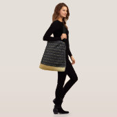 Goud Metallic Polka Dots Print Canvas tas (Op model)