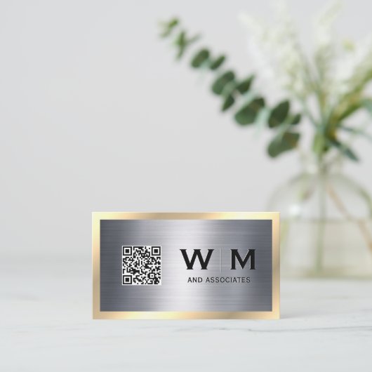 Goud Metallic | Slank | Monogram Visitekaartje (Staand voorkant)