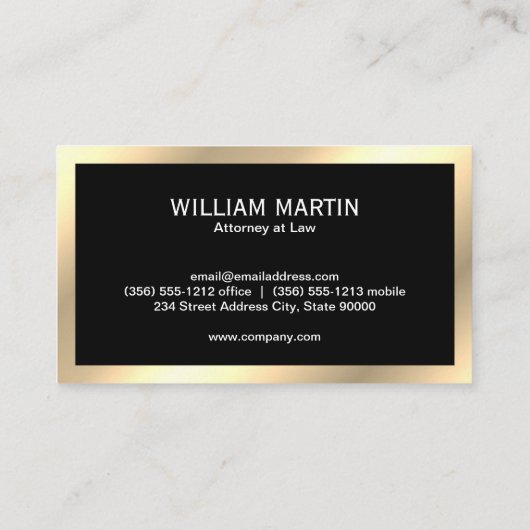 Goud Metallic | Slank | Monogram Visitekaartje (Achterkant)