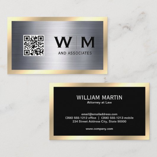 Goud Metallic | Slank | Monogram Visitekaartje (Voorkant / Achterkant)