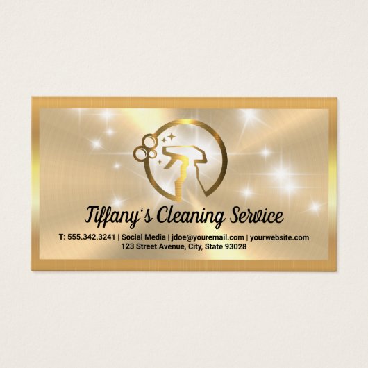 Goud Metallic Spray Fles Logo | Sparkassen Visitekaartje (Voorkant)