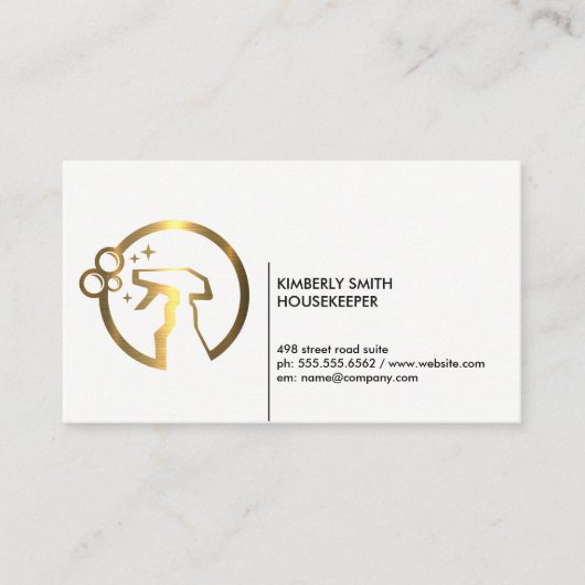 Goud Metallic Spray Fles Visitekaartje (Voorkant)