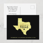 Goud Metallic Texas Kaart Zwart Nieuw adres (Voorkant / Achterkant)