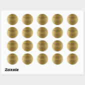 Goud Metallic Textuur Print Ronde Sticker (Vel)