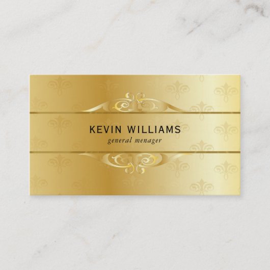 Goud Metallic Textuur Print Visitekaartje (Voorkant)