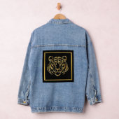 Goud Metallic Tiger Gezicht Denim Jacket (Hangar)