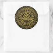 Goud Metallic Valknut symbool Ronde Sticker (Tas)