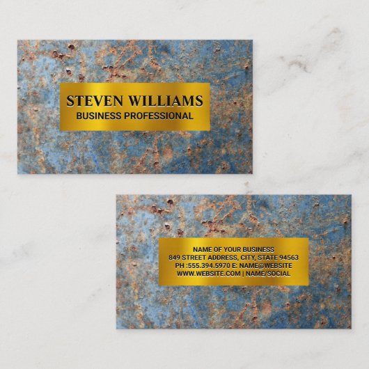 Goud Metallic | Verroest metaal Visitekaartje (Voorkant / Achterkant)