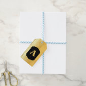 Goud metallic zwart kalligrafie persoonlijk monogr cadeaulabel (Met Touw)