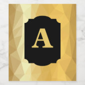Goud metallic zwart kalligrafie persoonlijk monogr wijn etiket (Enkel label)