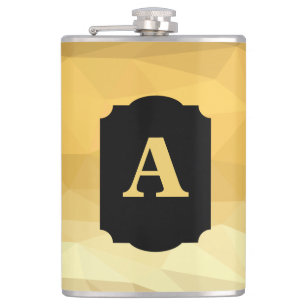 Goud metallic zwart luxe gepersonaliseerd monogram heupfles