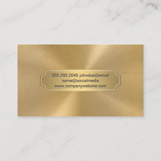 Goud metallisch Lijst Silver Metal geborsteld Visitekaartje (Achterkant)