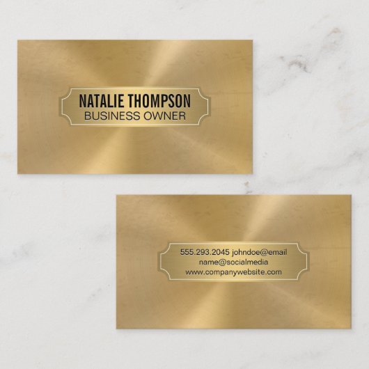 Goud metallisch Lijst Silver Metal geborsteld Visitekaartje (Voorkant / Achterkant)