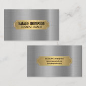 Goud metallisch Lijst Silver Metal geborsteld Visitekaartje (Voorkant / Achterkant)