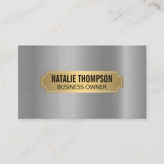 Goud metallisch Lijst Silver Metal geborsteld Visitekaartje (Voorkant)
