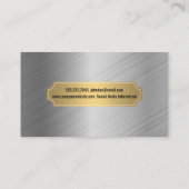 Goud metallisch Lijst Silver Metal geborsteld Visitekaartje (Achterkant)