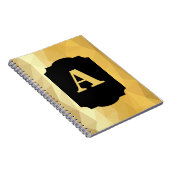 Goud metallisch luxe zwart monogram notitieboek (Rechterzijde)